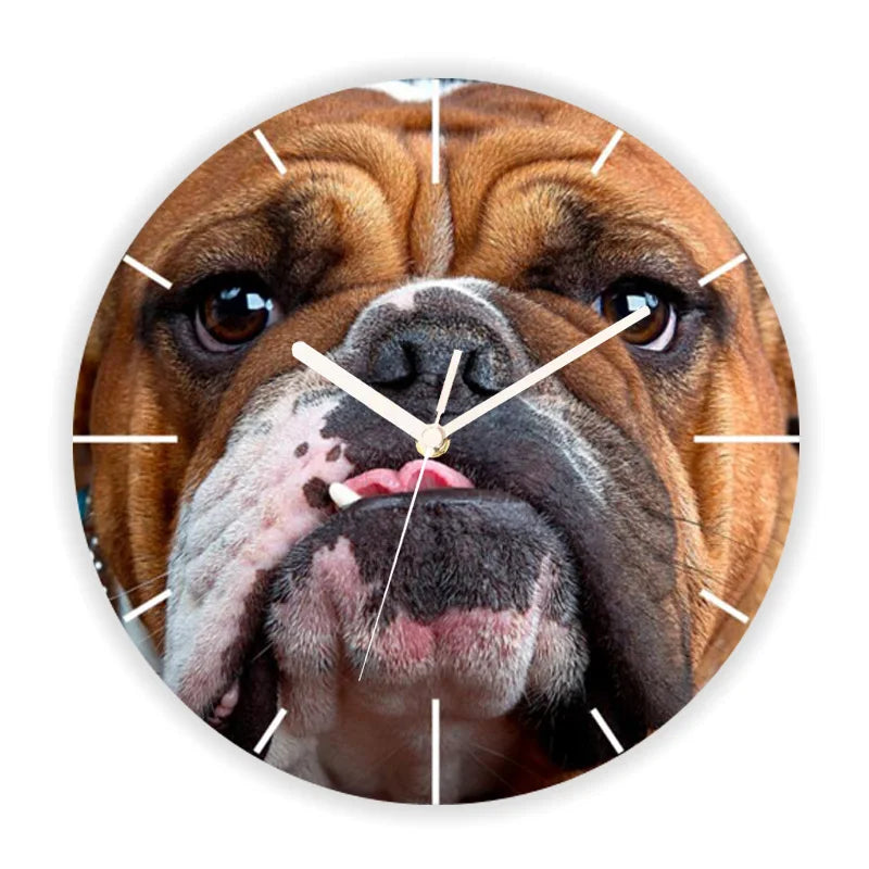 Rustic Wood Silhouette Dog Lover Wall Clock Multiple Designs