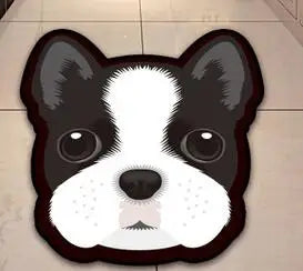 Thick Cartoon dog head shape Anti-Slip Rugs