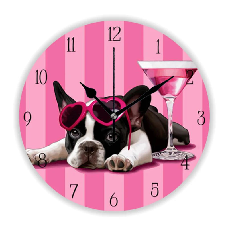Pardon My Frenchie Wall Clocks