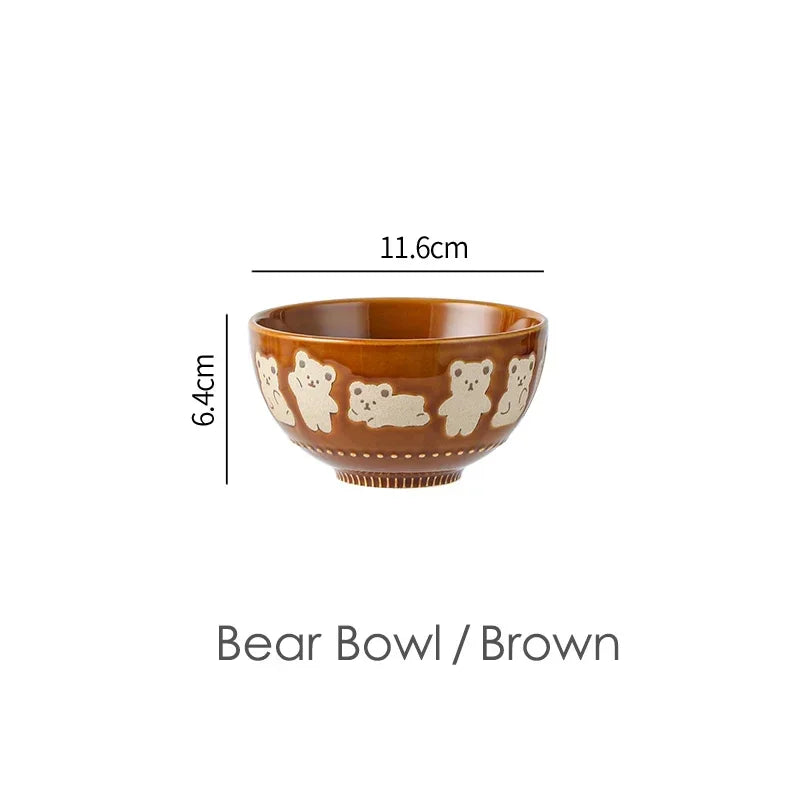 Hand-painted Stoneware Cat Face Ceramic Bowl by Love My Pet