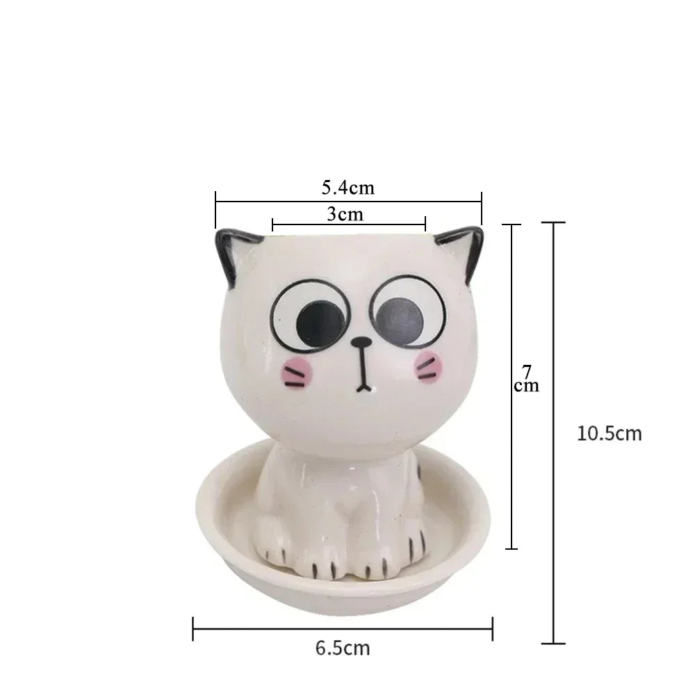 Ceramic Cat Shaped Cartoon Plant Pot by Love My Pet