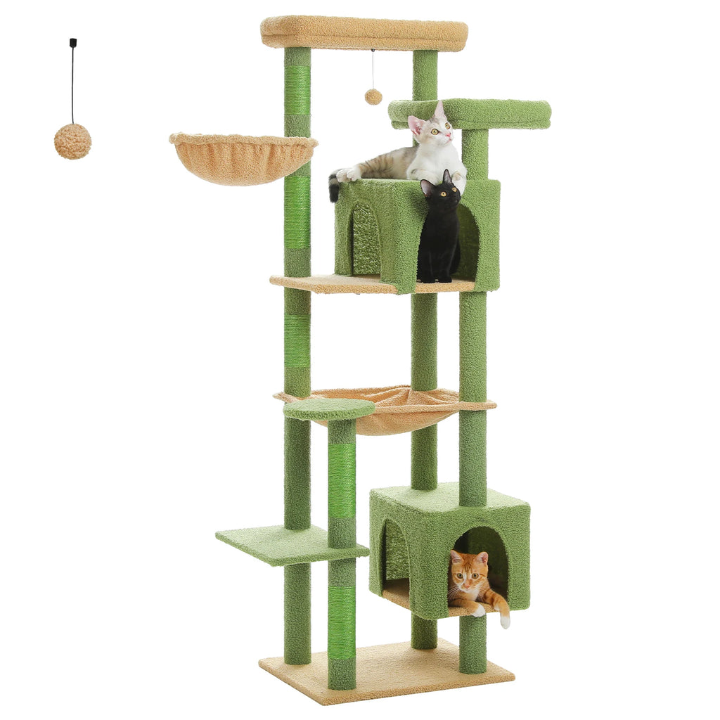 Tall Cat Tree, Multi-Level Tower with Super Large Hammock by Love My Pet