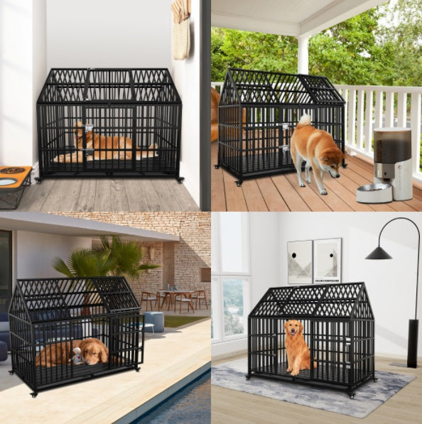 54 inch Heavy Duty Dog Crate for Large Dogs by VetsPetStore
