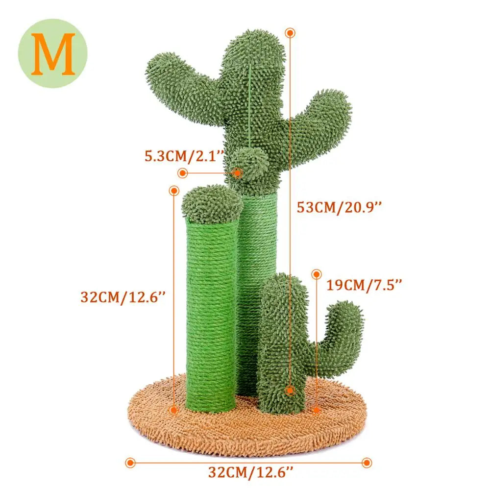 Cute Cactus Cat Tree With Toy Ball Scratching Post by Love My Pet