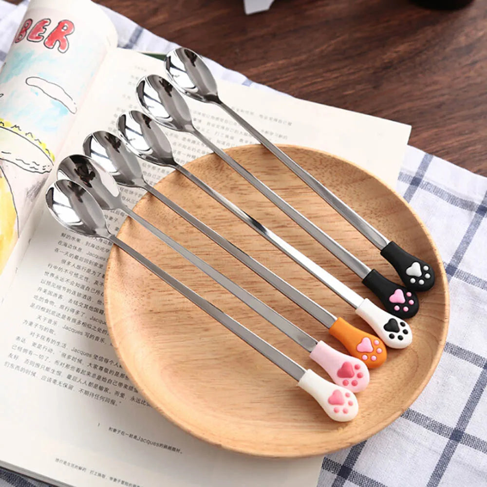 Stainless Steel Cute Cat Claw Coffee Spoons by Love My Pet
