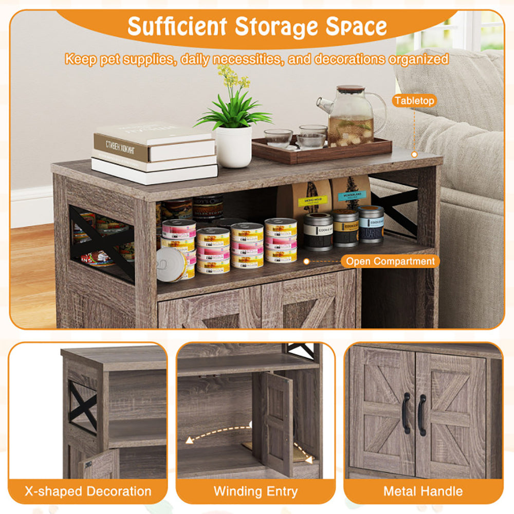 Cat Litter Box Enclosure Hidden Cat Box Furniture with Storage by VetsPetStore