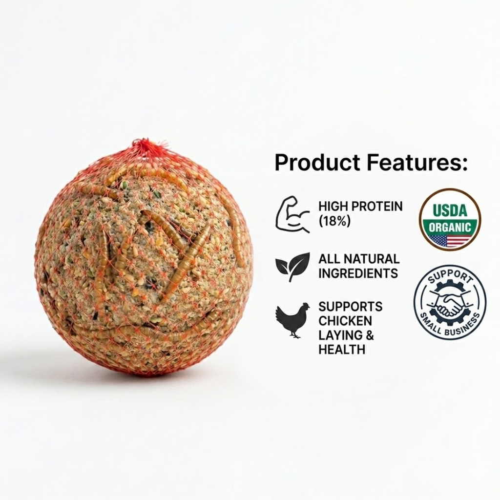 Quail & Gamebird Knödel — Enrichment Feed Ball with Mealworms 2 pack by Quailz.com by Undique LLC
