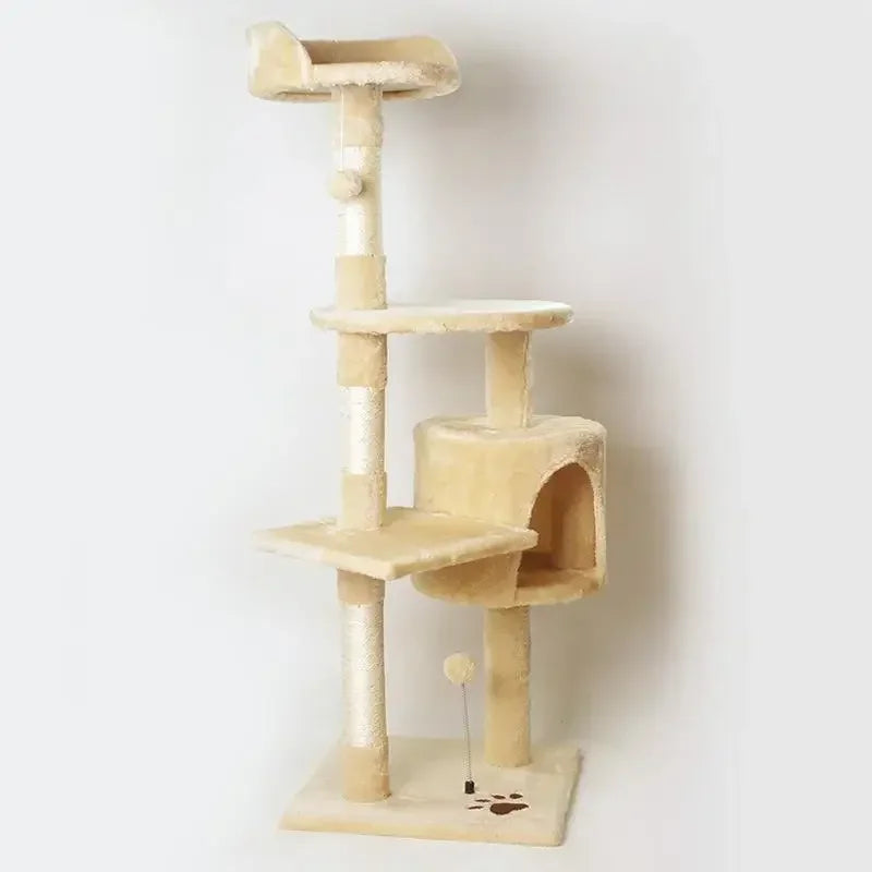 Soft Plush Fabric Cat Tree House 4 Tier Tower by Love My Pet