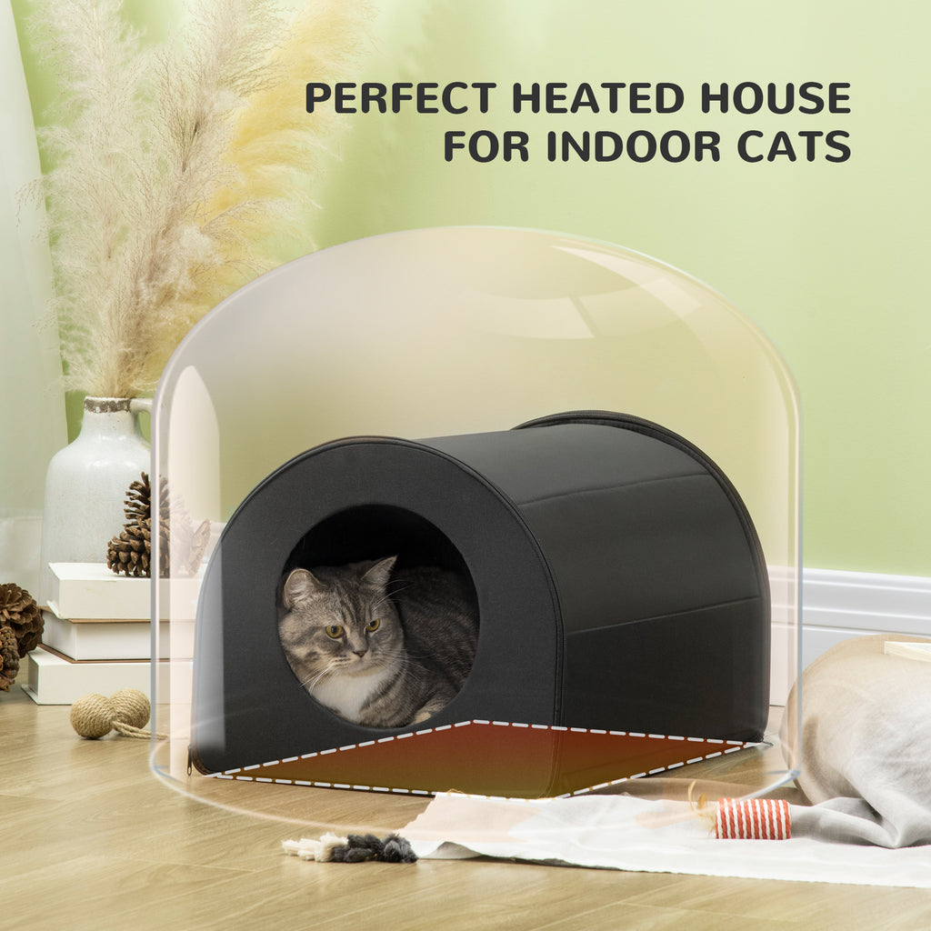 Winter Portable Heated Double Wide Water-Resistant Indoor Outdoor Cat House