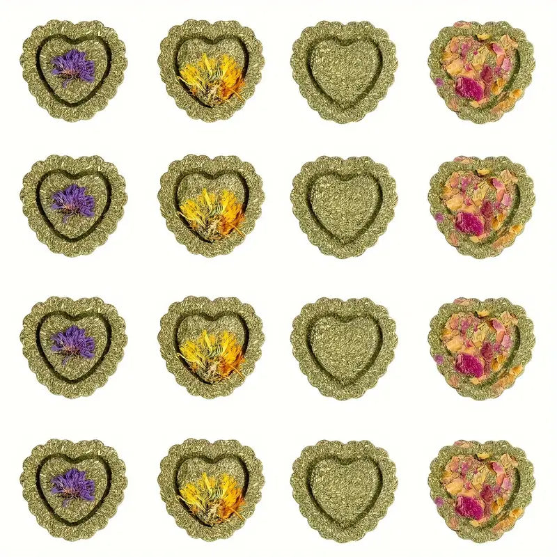 Natural Timothy Hay and Flowers Teething Toys: Suitable For Hamsters, Rabbits, Mice And Other Small Animals