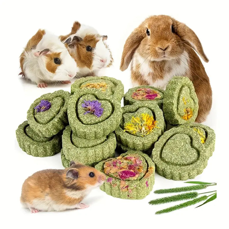 Natural Timothy Hay and Flowers Teething Toys: Suitable For Hamsters, Rabbits, Mice And Other Small Animals by Dahlia Pets