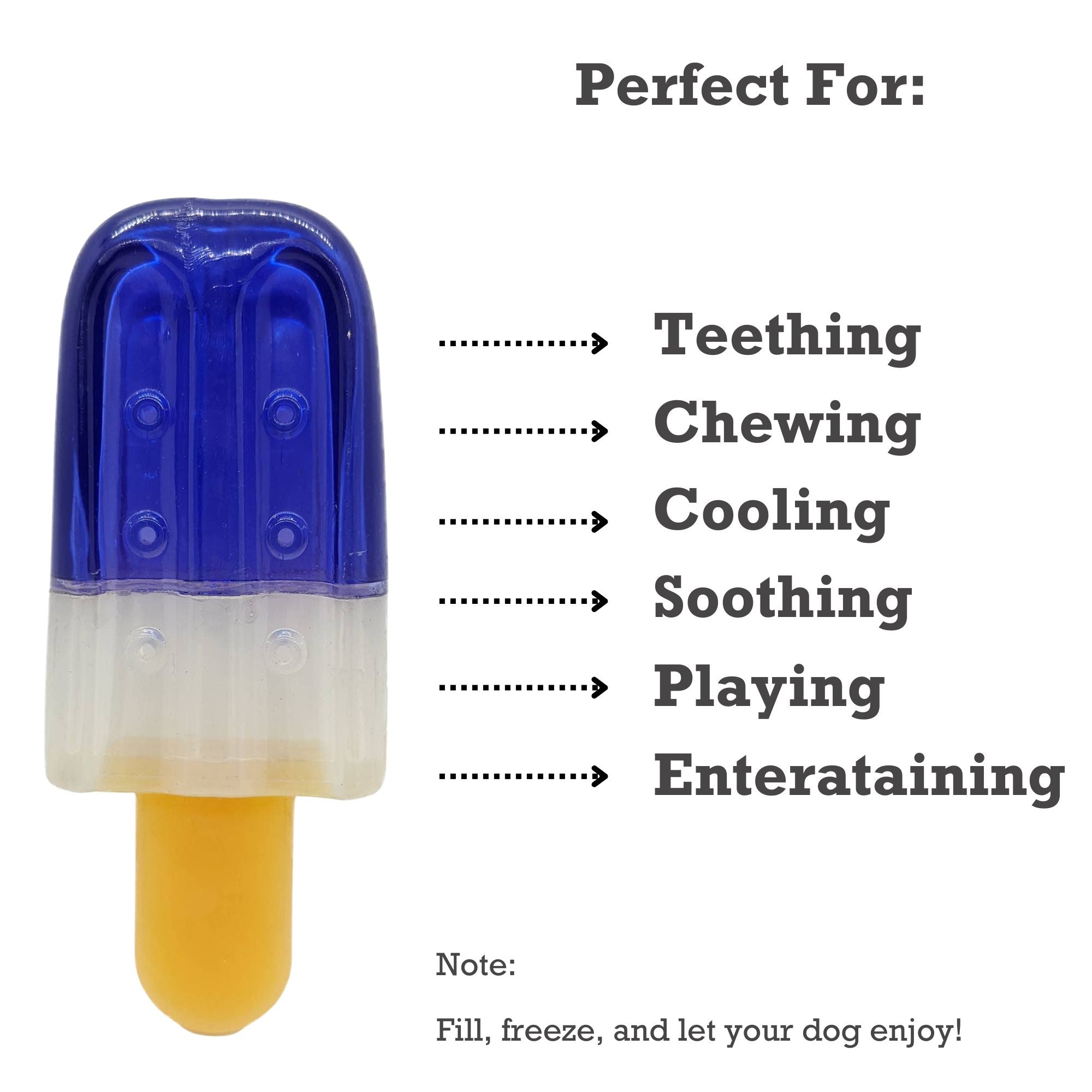 Popsicle-Shaped Freezable Dog Toy – 100% Natural Rubber Chew Toy by American Pet Supplies