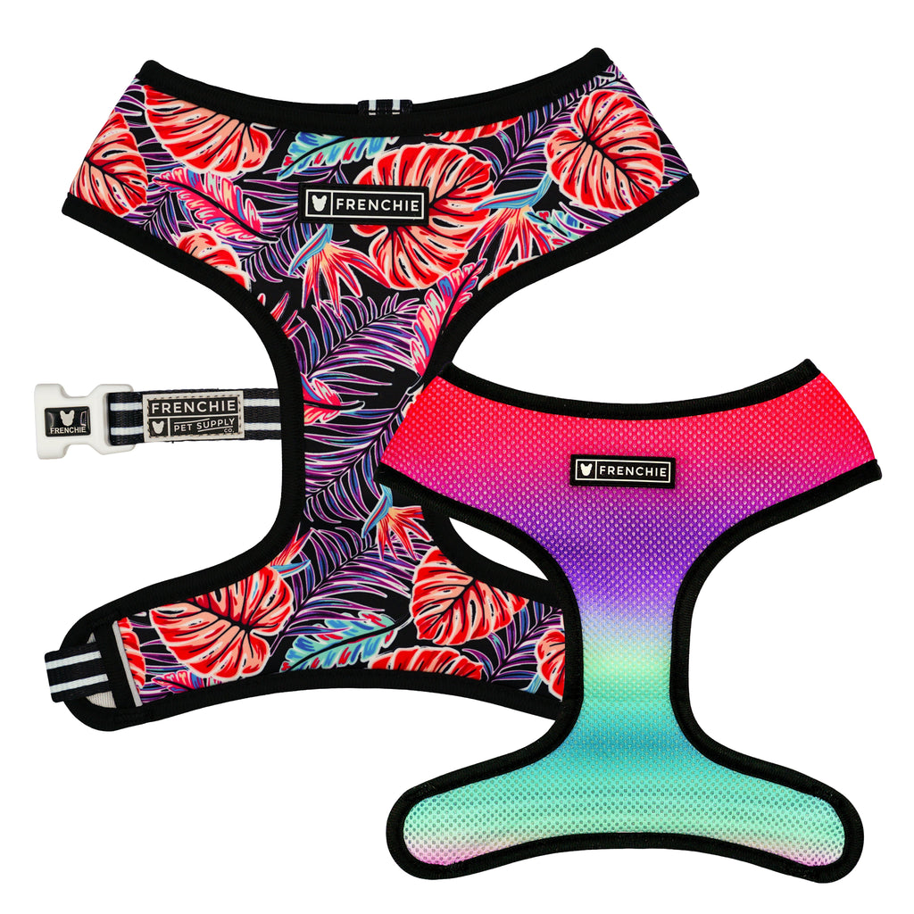 Frenchie Duo Reversible Harness - Tropical Palms by Frenchie Bulldog