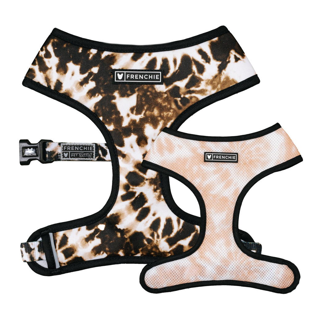 Frenchie Duo Reversible Harness - Earthy Tie Dye by Frenchie Bulldog