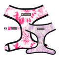 Frenchie Duo Reversible Harness - Pink Tie Dye by Frenchie Bulldog
