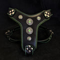 The ''Bijou'' harness Black & Green Small to Medium Size by Bestia Dog Gear