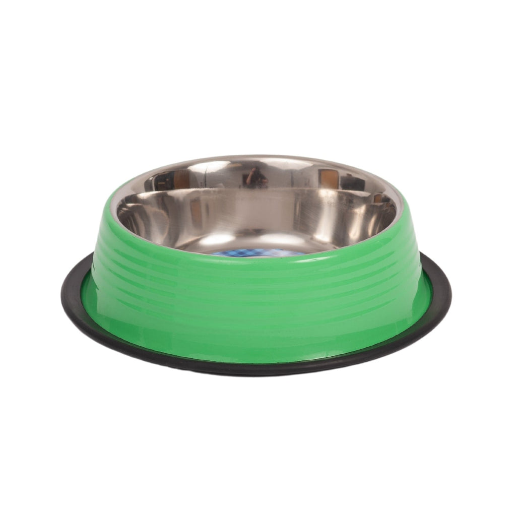 Country Living Set of 2 Ribbed Non-Slip Pet Bowls – Irish Green by American Pet Supplies