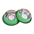 Country Living Set of 2 Ribbed Non-Slip Pet Bowls – Irish Green by American Pet Supplies