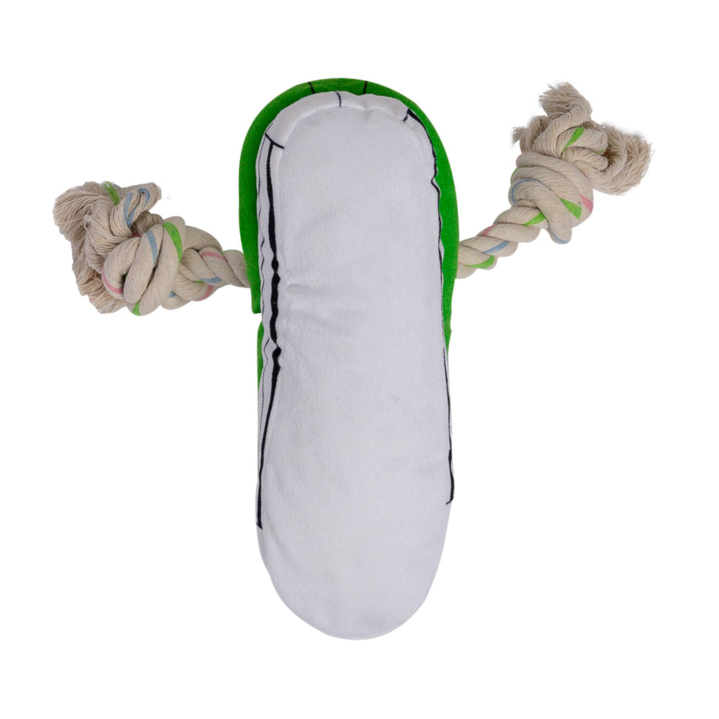 Squeaky Comfort Plush Sneaker Dog Toy – with Treat Compartment, Safe & Durable – Green by American Pet Supplies