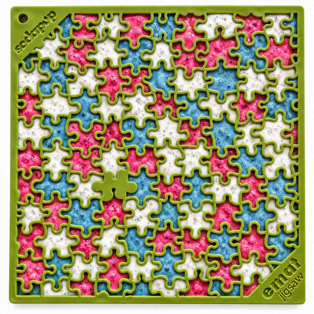 Jigsaw Puzzle eMat - Enrichment Lick Mat for Dogs and Cats | eMat Enrichment Toy for Anxiety Relief | USA Made by SodaPup/True Dogs, LLC