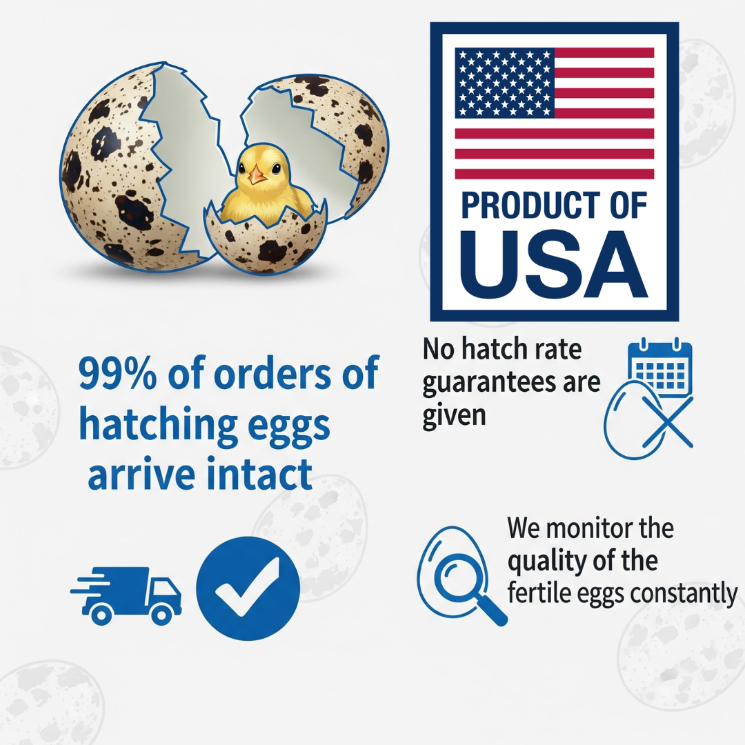 Coturnix Quail Fertile Hatching Eggs, 12 Count, Carefully Sourced and Selected for Quality, Ideal for Incubation and Sustainable Egg Hatching from Family Farms and Hatcheries picked daily fresh by Quailz.com by Undique LLC