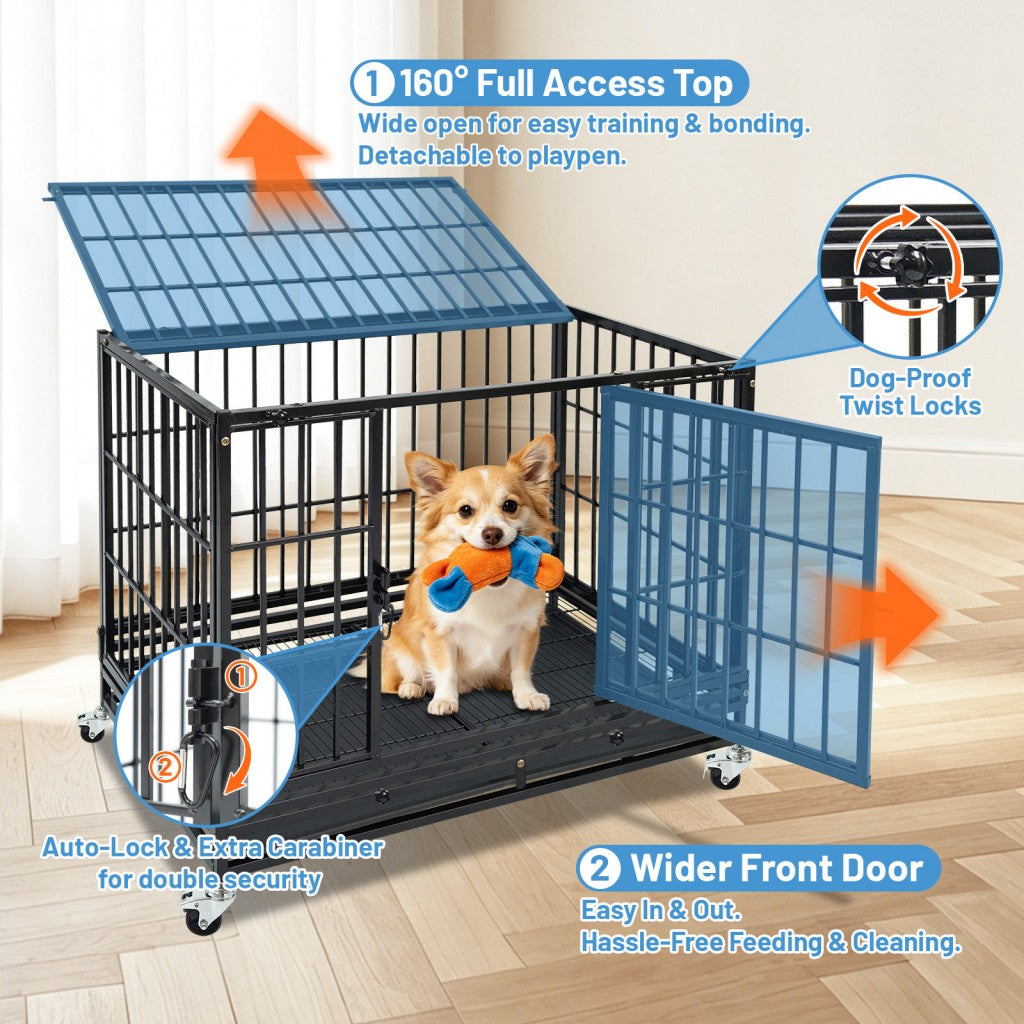 37" Stackable Heavy Duty Dog Kennel 371D08 by Homey Pet Official