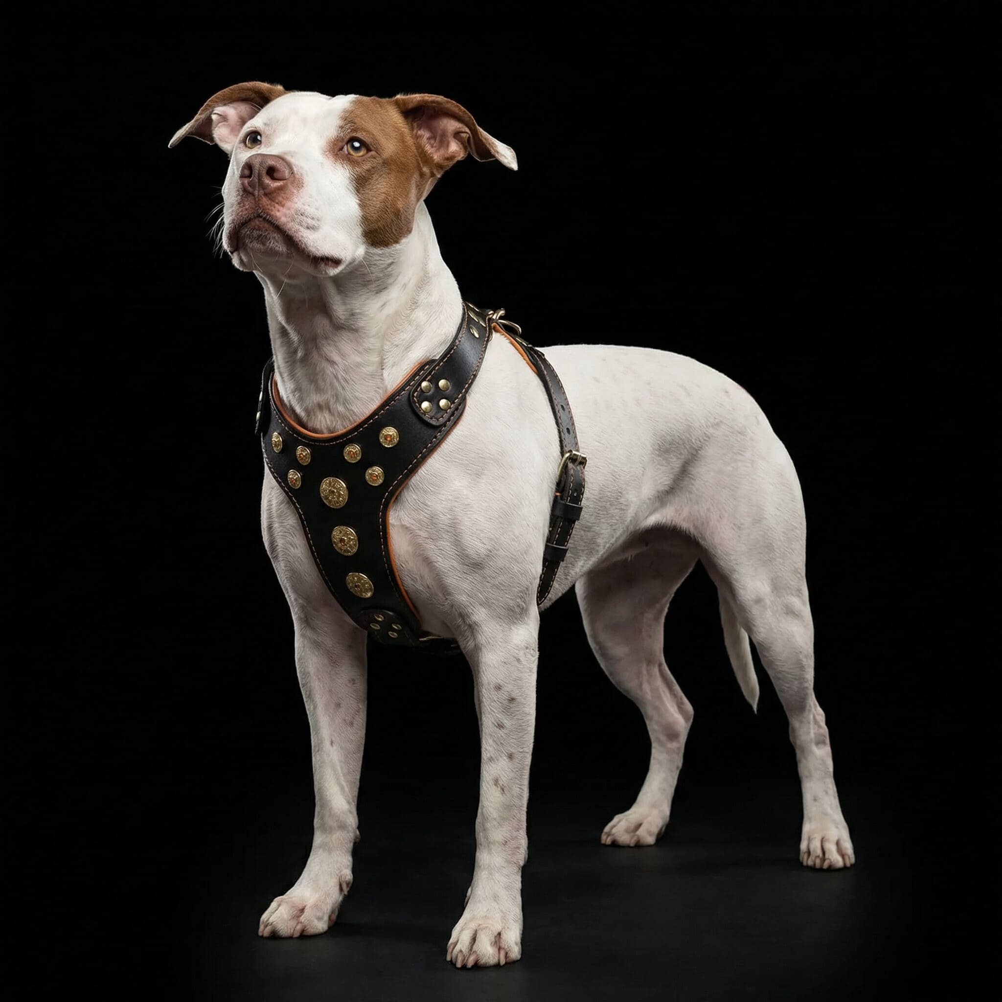 ''Bijou'' harness Black & Orange for big dogs by Bestia Dog Gear