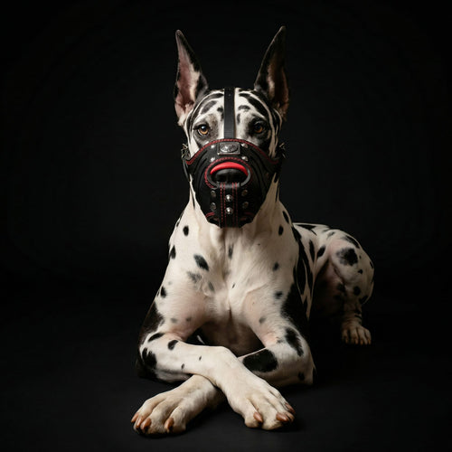 ''Eros'' Basket Muzzle black & red by Bestia Dog Gear