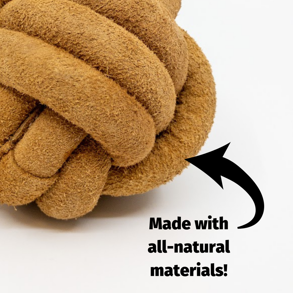 Huggle-Hide® Natural Leather Ball Dog Toy, 2 Pack by HuggleHounds