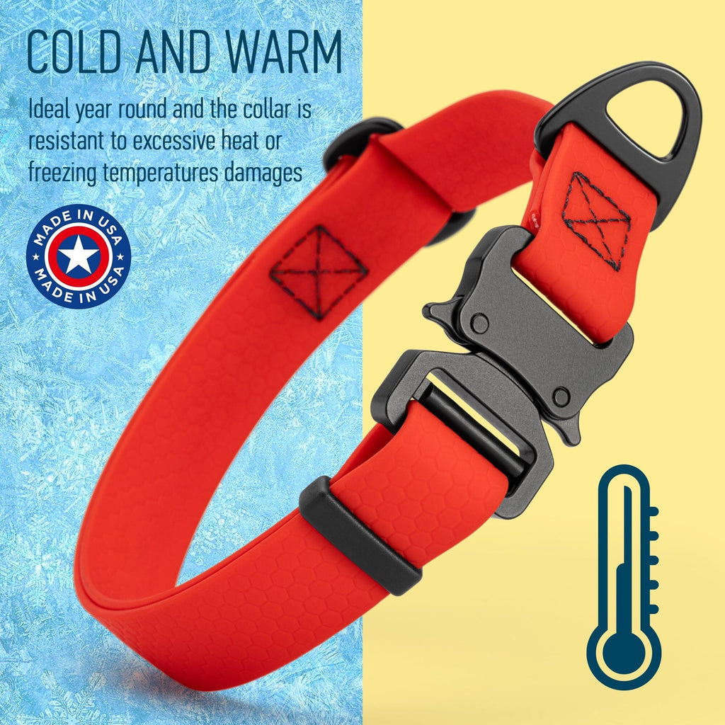Waterproof Dog Collar with Metal Stab-Lock Buckle by Dogline
