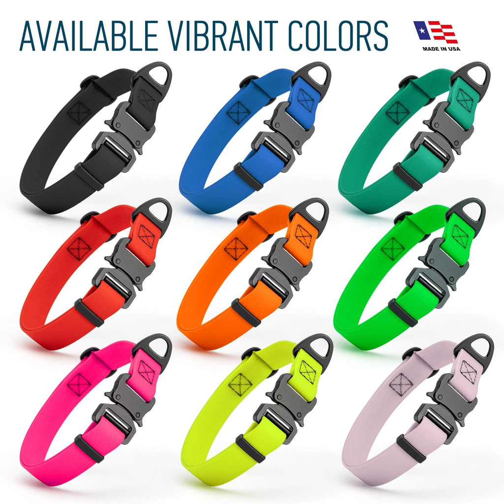 Waterproof Dog Collar with Metal Stab-Lock Buckle by Dogline