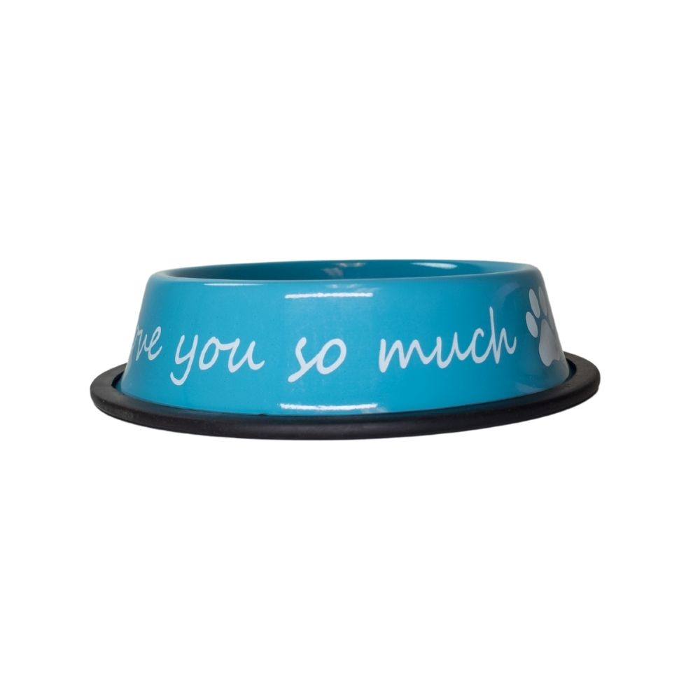 I LOVE YOU SO MUCH Modern Stainless Steel Dog Bowl – 24oz by American Pet Supplies