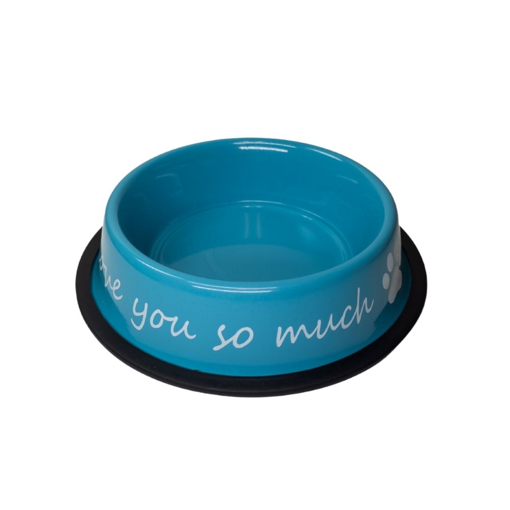 I LOVE YOU SO MUCH Modern Stainless Steel Dog Bowl – 24oz by American Pet Supplies