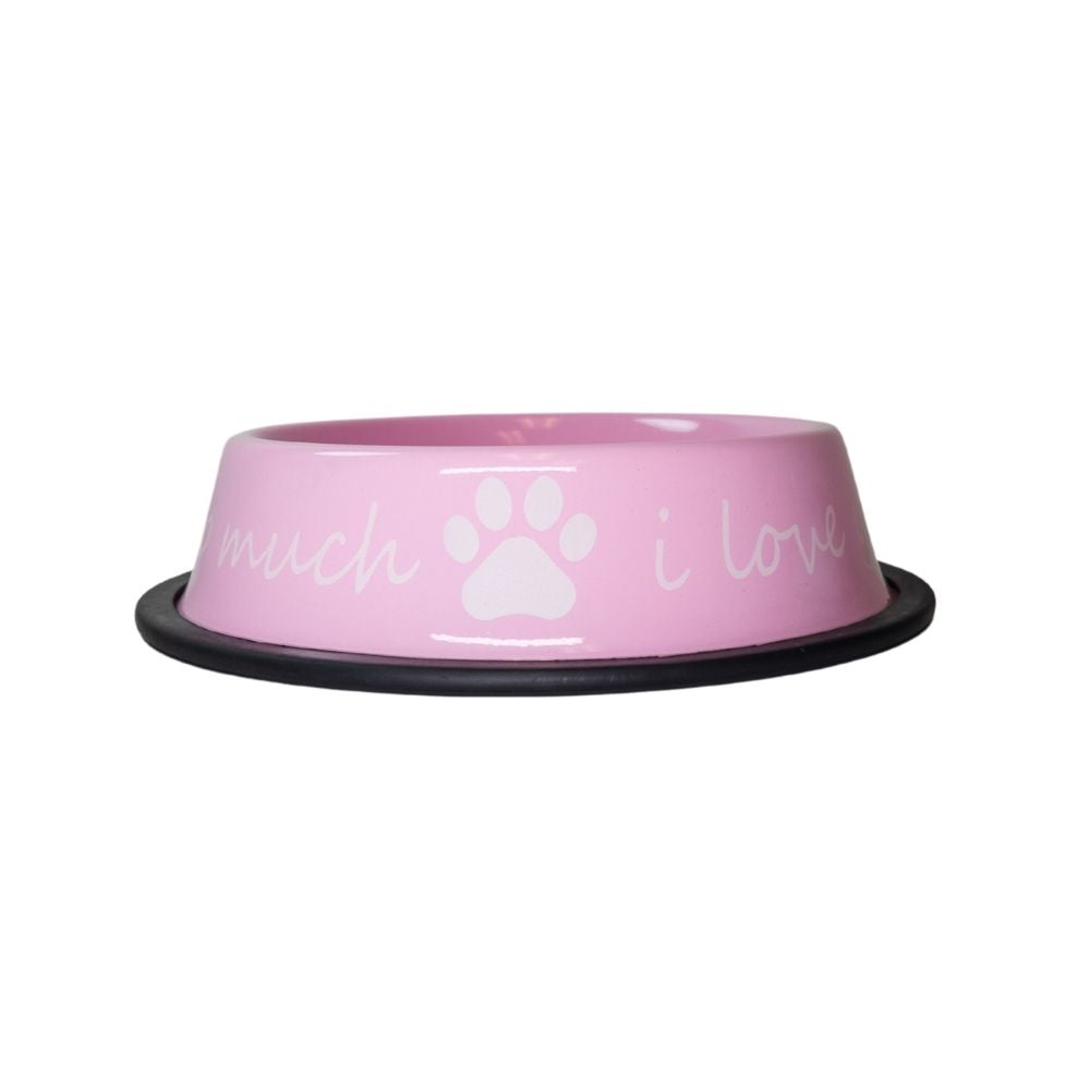 I LOVE YOU SO MUCH Modern Stainless Steel Dog Bowl – 24oz by American Pet Supplies