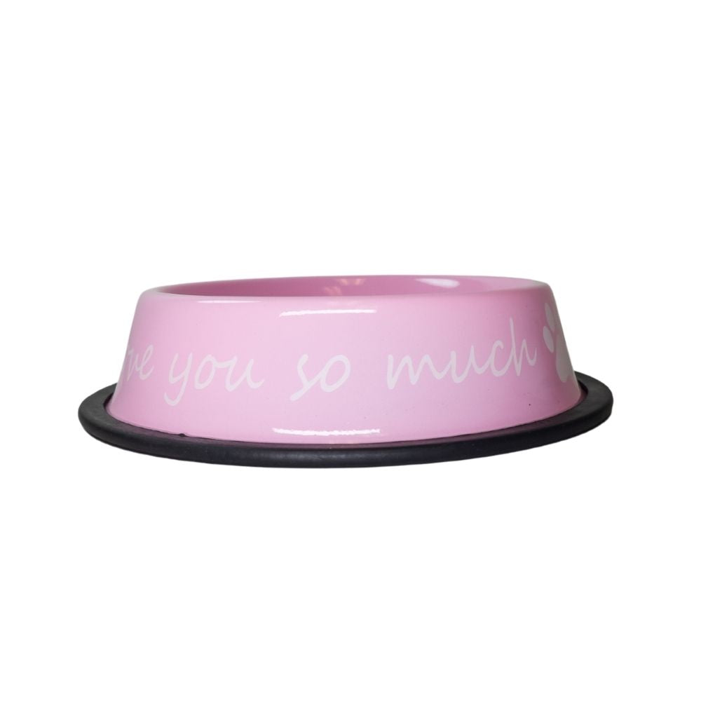 I LOVE YOU SO MUCH Modern Stainless Steel Dog Bowl – 24oz by American Pet Supplies