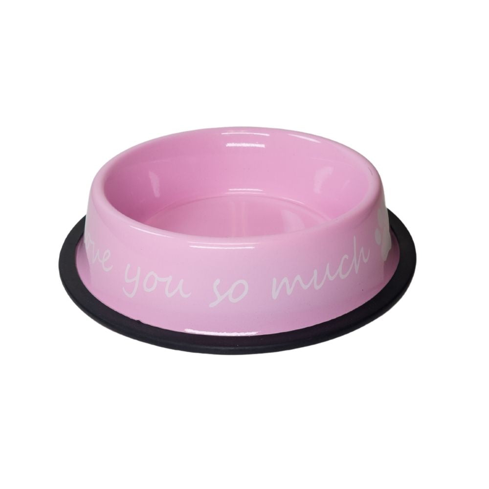 I LOVE YOU SO MUCH Modern Stainless Steel Dog Bowl – 24oz by American Pet Supplies