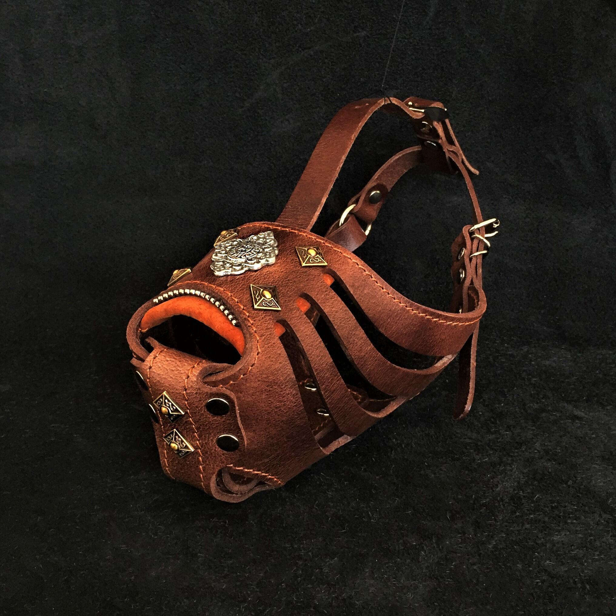 ''Aztec'' Dark Brown Basket Muzzle by Bestia Dog Gear