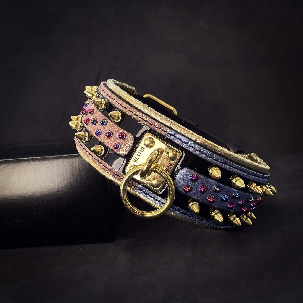 The Candy Dog Collar Black by Bestia Dog Gear