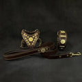 "Maximus Brown&Gold" Small dog SET - Harness - collar - lead by Bestia Dog Gear