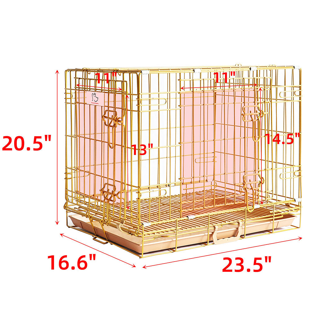 24-42" Collapsible Copper Gold Dog Crate GLD24-42 by Homey Pet Official