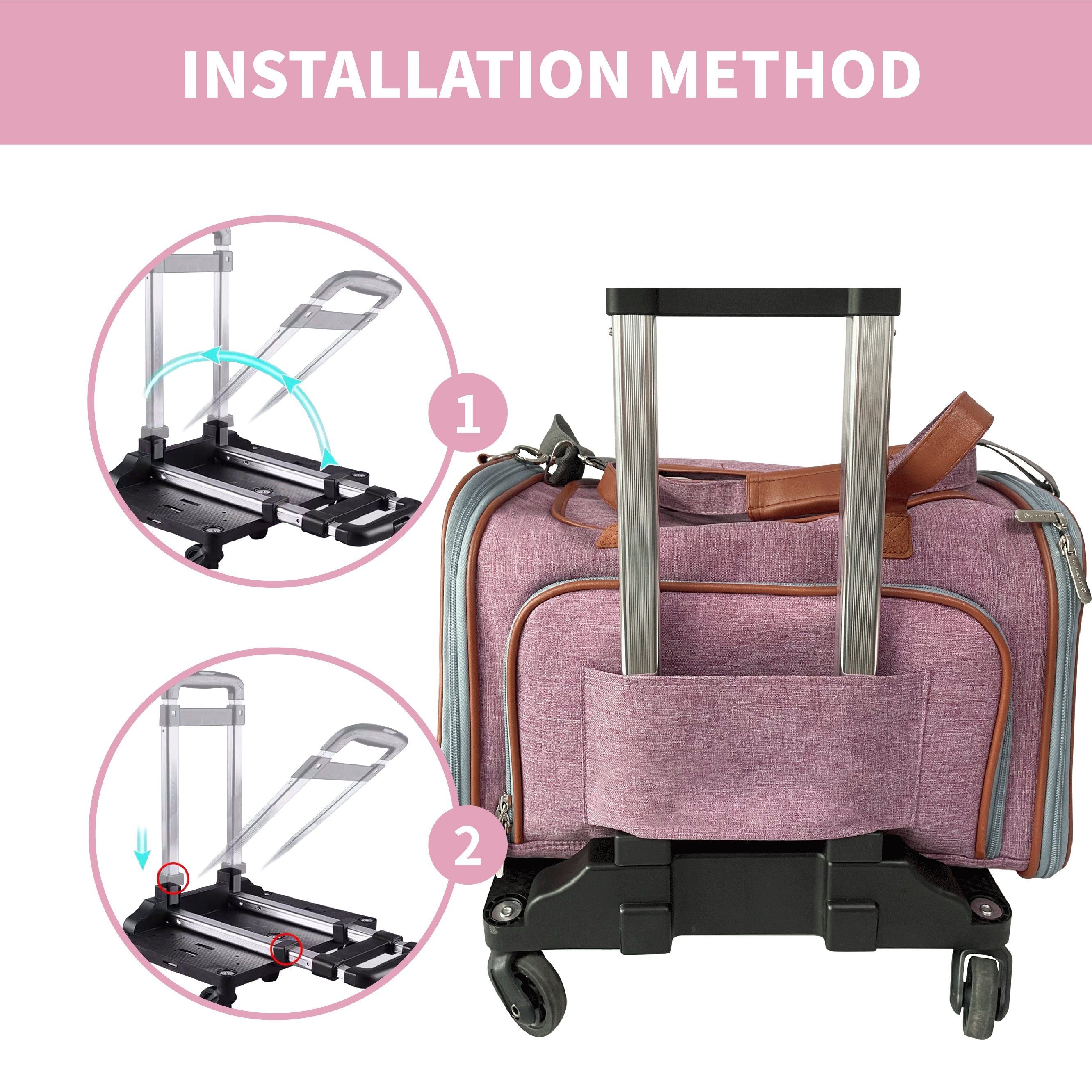Mr. Peanut's Pet Carrier/Luggage Bag Spinner Wheelbase Luggage Cart by Mr. Peanut's Pet Carriers