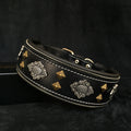 "Aztec" black dog collar by Bestia Dog Gear