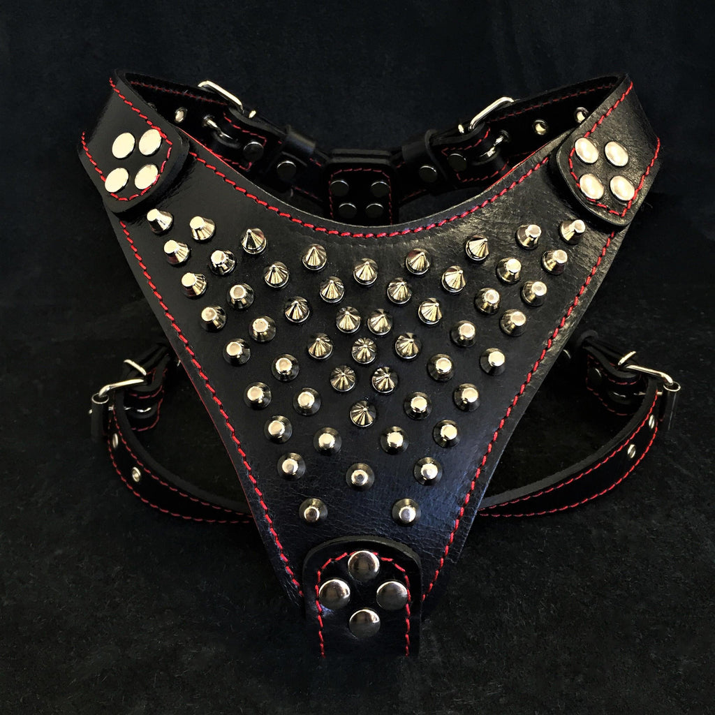 ''Frenchie'' studded leather harness Small to Medium Size by Bestia Dog Gear