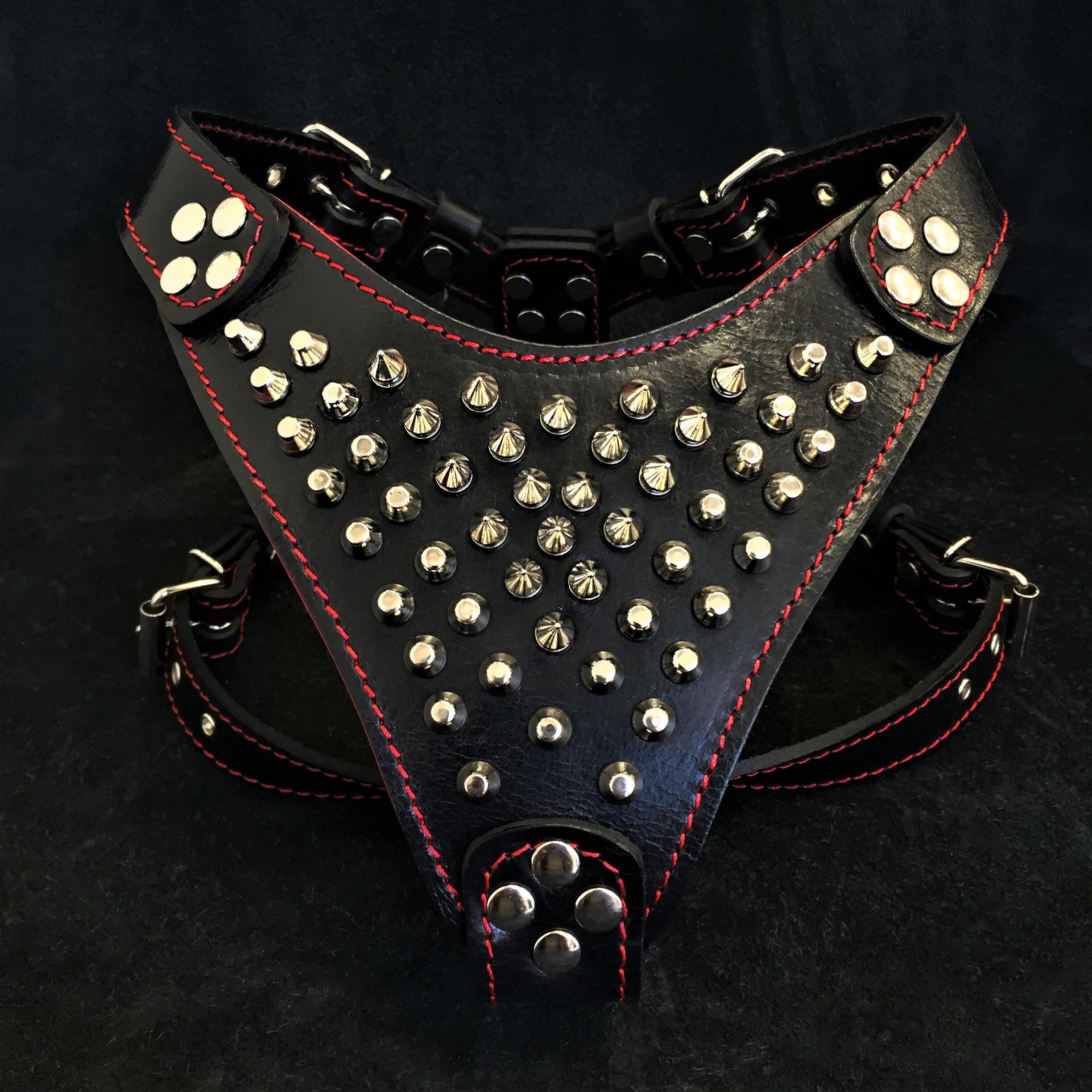 ''Frenchie'' studded leather harness Small to Medium Size by Bestia Dog Gear