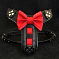 The "Bowtie" handmade leather harness black Small to Medium Size by Bestia Dog Gear