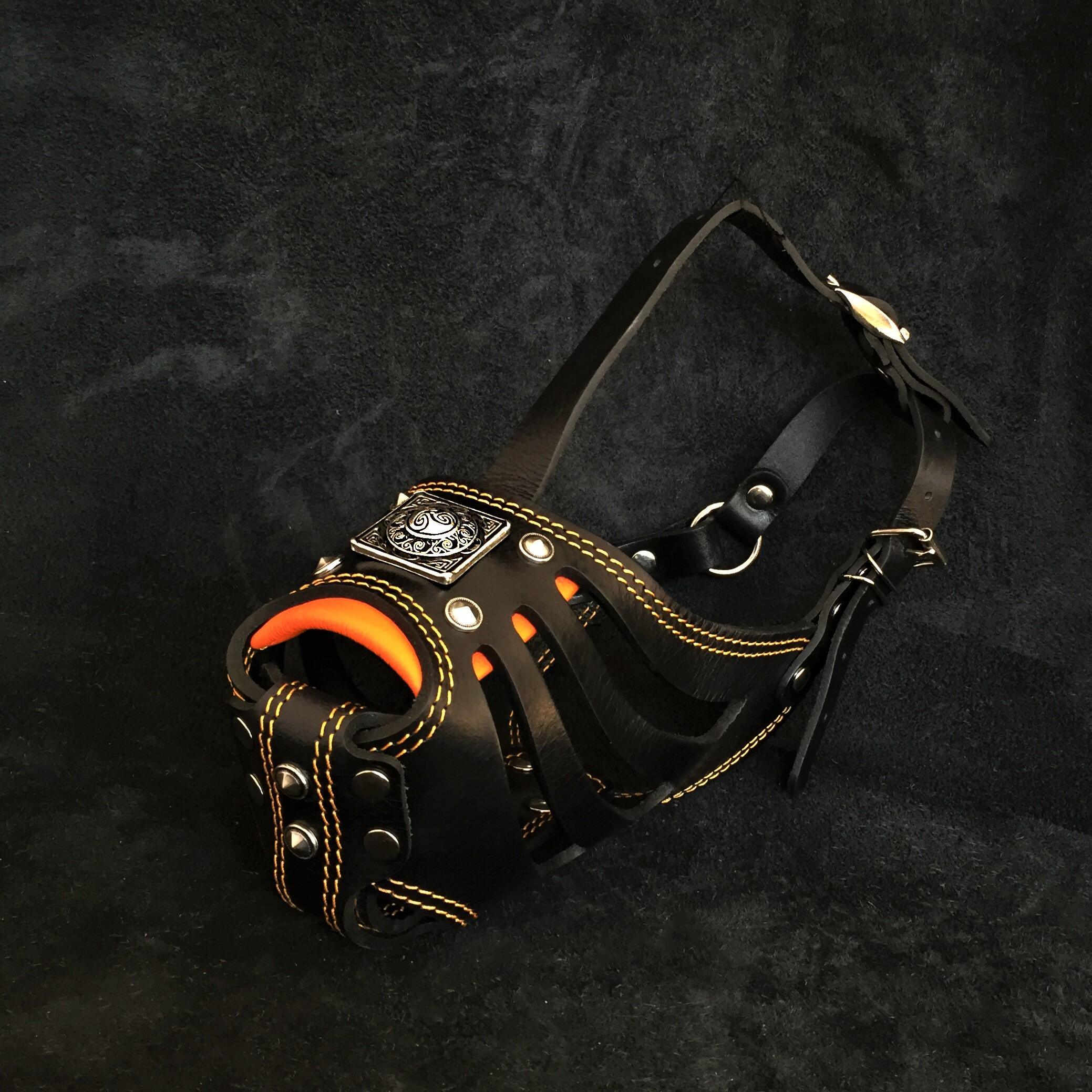 ''Eros'' Basket Muzzle black & orange by Bestia Dog Gear