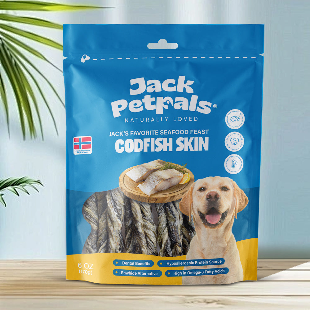 Jack PetPals Seafood Feast Codfish Skin Treat Chews (6oz) by American Pet Supplies