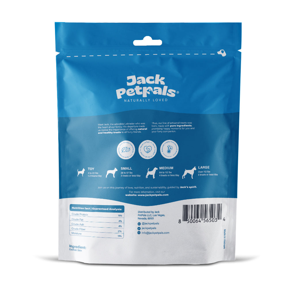 Jack PetPals Seafood Feast Codfish Skin Treat Chews (6oz) by American Pet Supplies