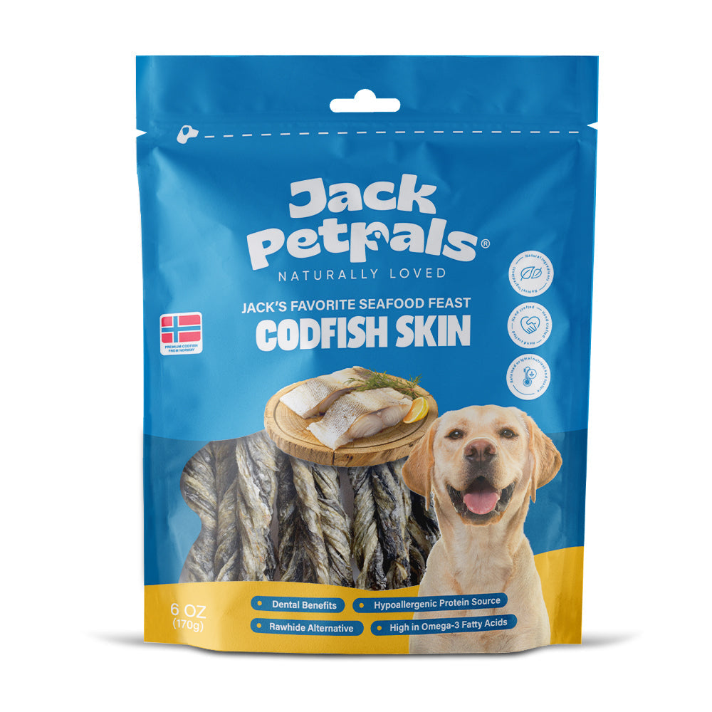 Jack PetPals Seafood Feast Codfish Skin Treat Chews (6oz) by American Pet Supplies