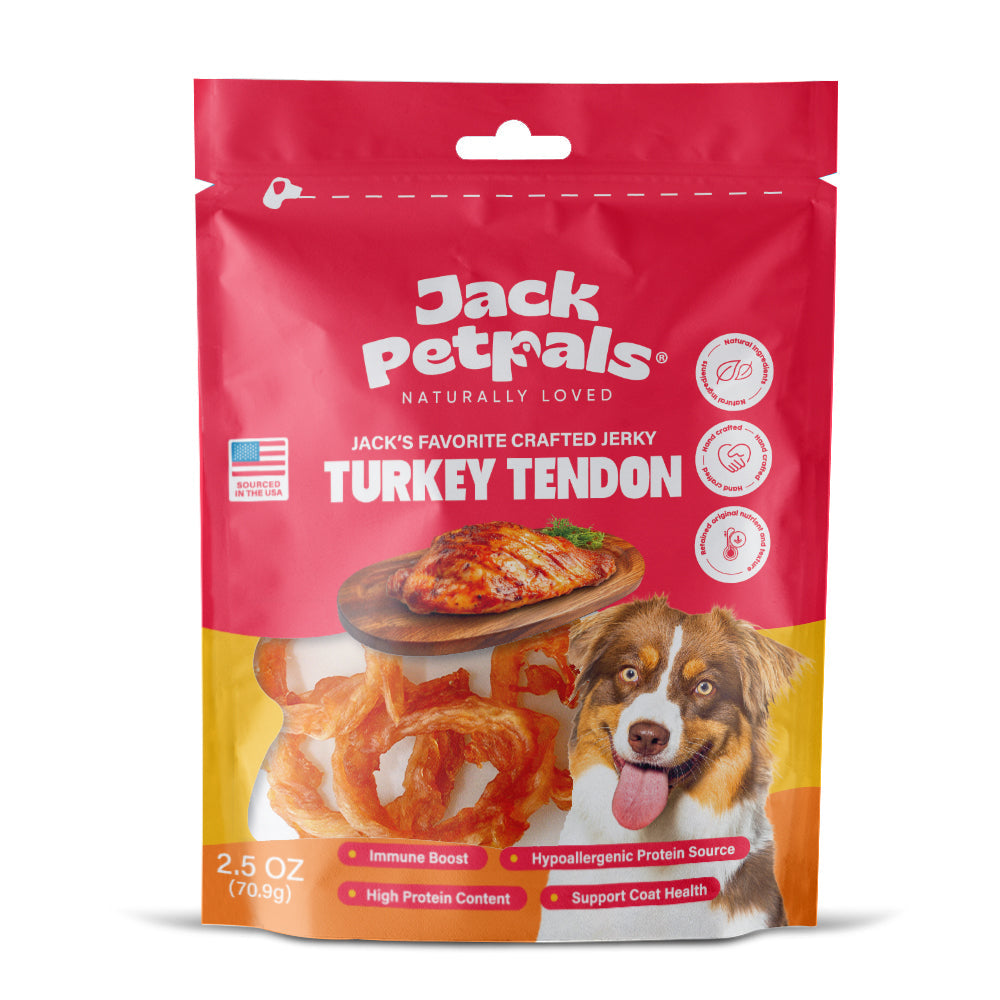 Jack PetPals Handcrafted Jerky Turkey Tendon Dog Treats (2.5oz) by American Pet Supplies